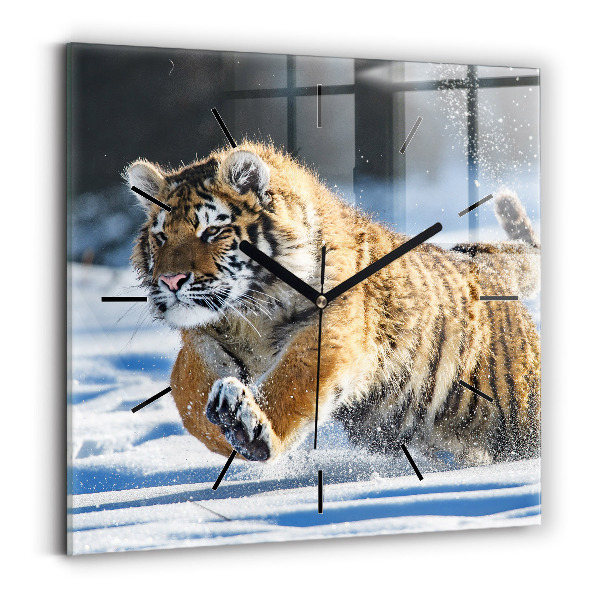 Horloge carrée en verre Un pas courageux en avant