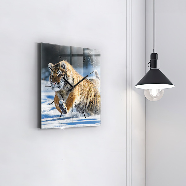 Horloge carrée en verre Un pas courageux en avant