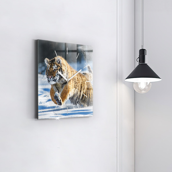 Horloge carrée en verre Un pas courageux en avant