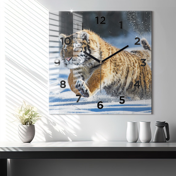 Horloge carrée en verre Un pas courageux en avant