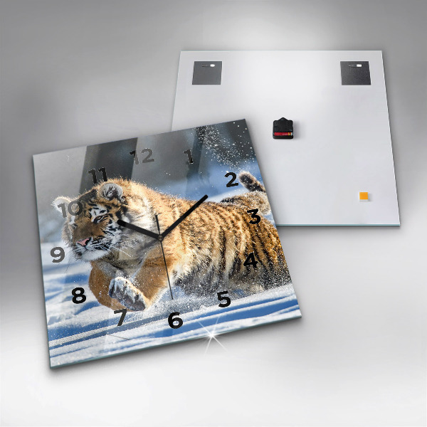 Horloge carrée en verre Un pas courageux en avant