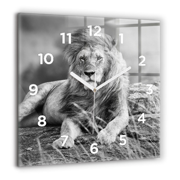 Horloge carrée en verre Abstraction - Lion