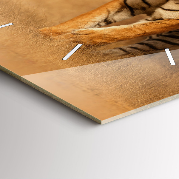 Horloge carrée en verre Chasse au tigre