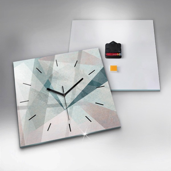 Horloge carrée en verre Texture abstraite de triangles