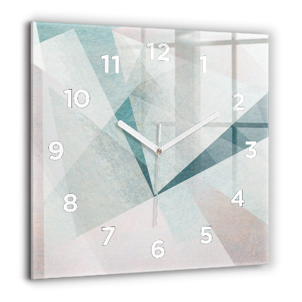 Horloge carrée en verre Texture abstraite de triangles