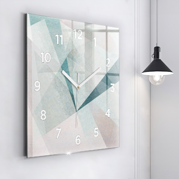Horloge carrée en verre Texture abstraite de triangles
