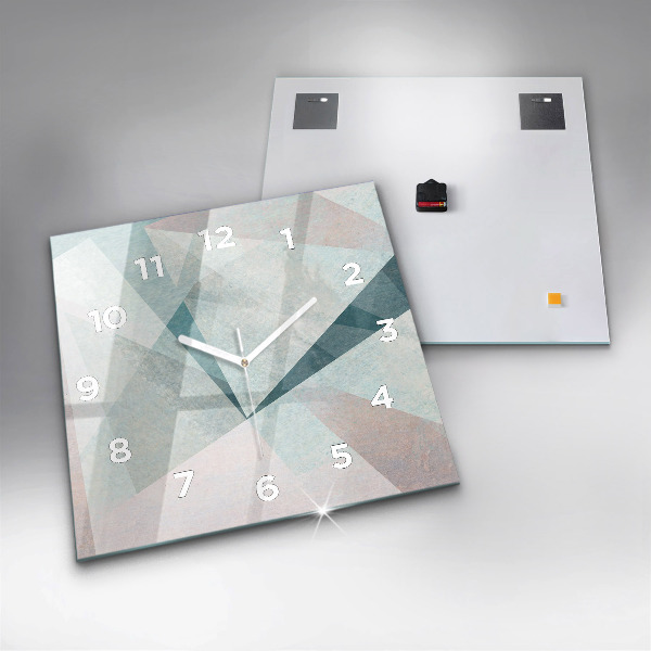 Horloge carrée en verre Texture abstraite de triangles
