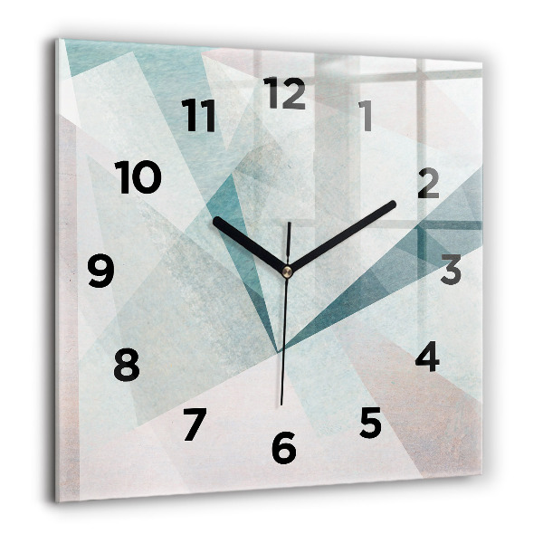 Horloge carrée en verre Texture abstraite de triangles