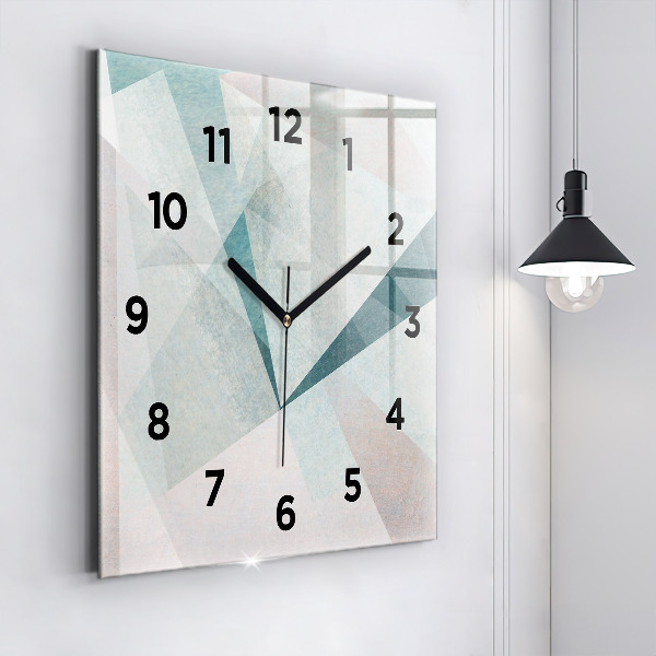 Horloge carrée en verre Texture abstraite de triangles