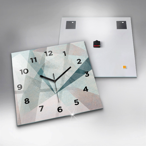 Horloge carrée en verre Texture abstraite de triangles