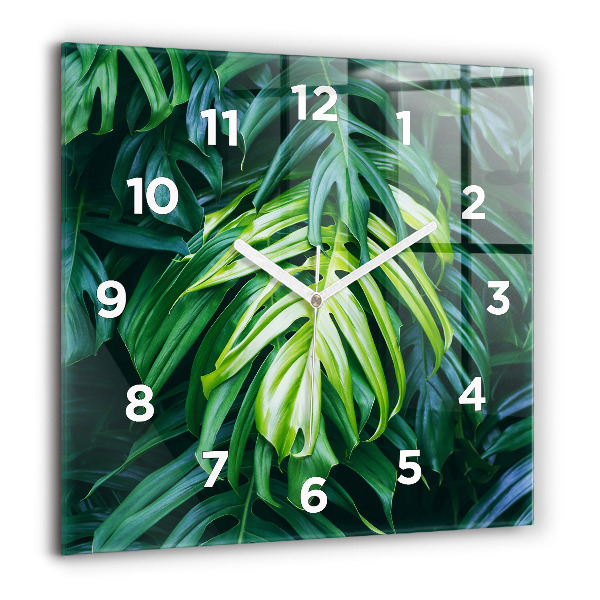 Horloge carrée en verre Le côté tropical de la nature
