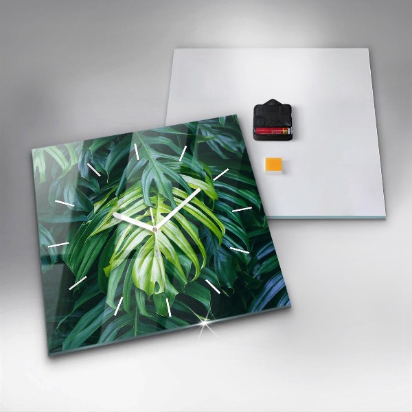 Horloge carrée en verre Le côté tropical de la nature