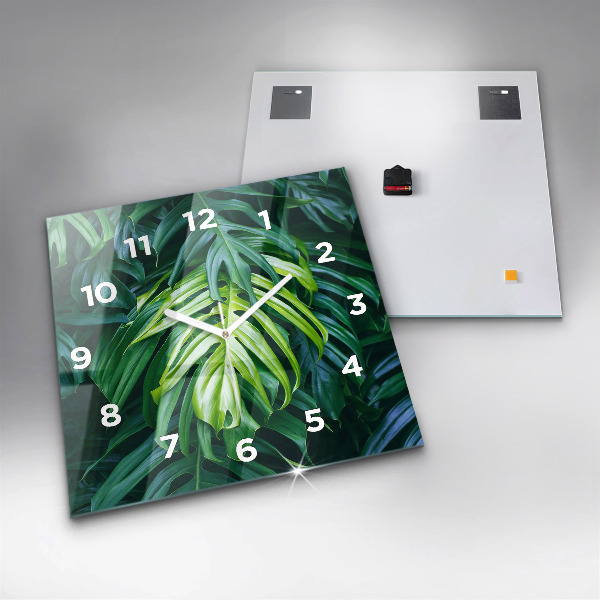 Horloge carrée en verre Le côté tropical de la nature