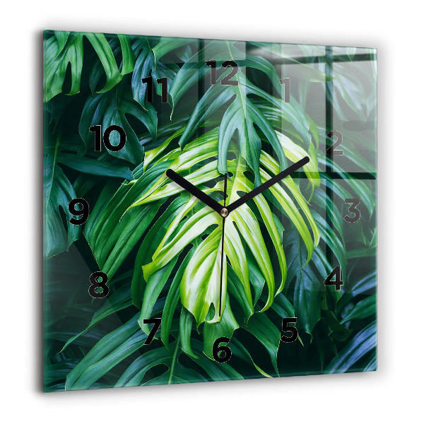 Horloge carrée en verre Le côté tropical de la nature