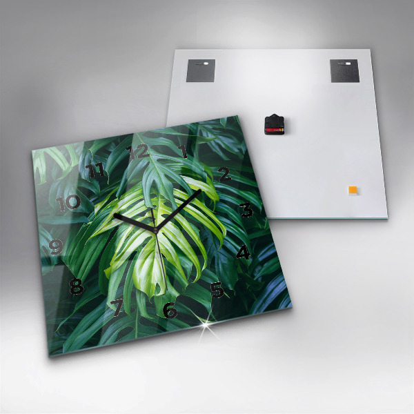 Horloge carrée en verre Le côté tropical de la nature