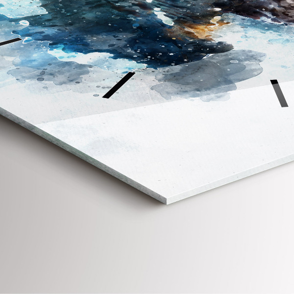 Horloge carrée en verre Visages abstraits