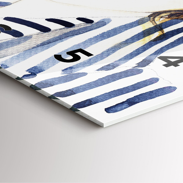 Horloge carrée en verre Visage avec lunettes et chapeau