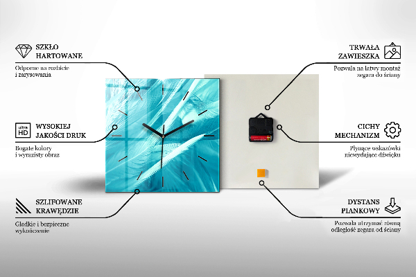 Horloge carrée en verre Zèbre – Abstraction