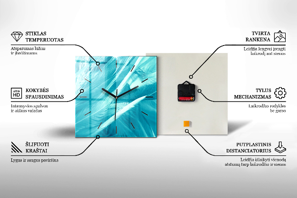 Horloge carrée en verre Zèbre – Abstraction