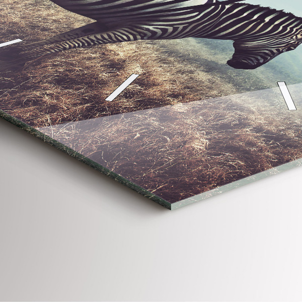 Horloge carrée en verre Zèbre – Abstraction