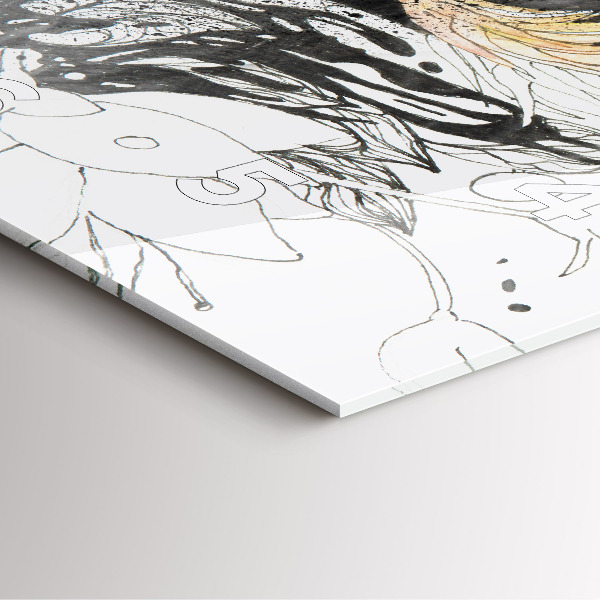 Horloge carrée en verre Visage de femme abstrait