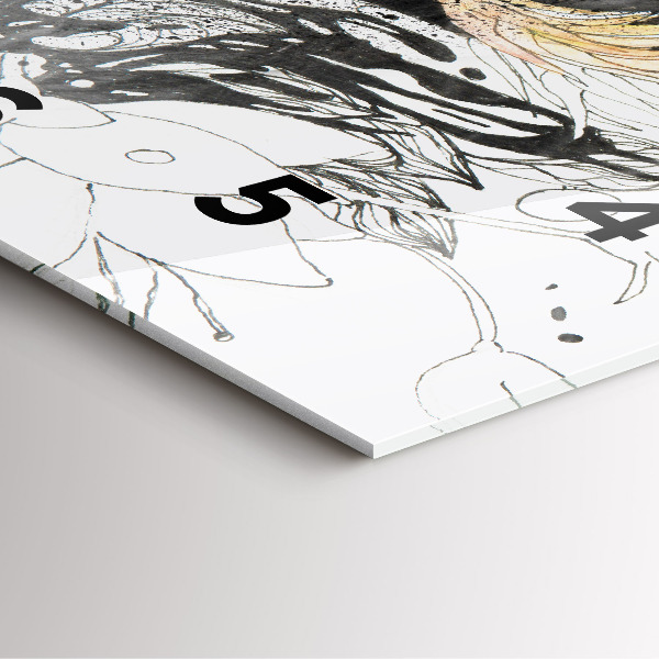 Horloge carrée en verre Visage de femme abstrait