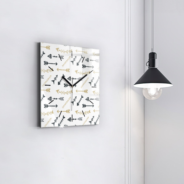 Horloge carrée en verre Motif hipster géométrique