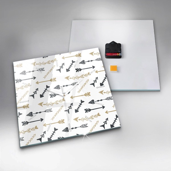 Horloge carrée en verre Motif hipster géométrique