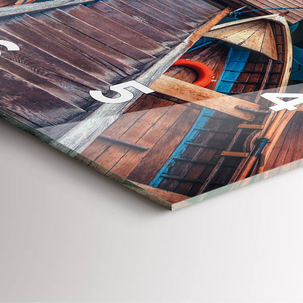 Horloge carrée en verre Jetée et lac