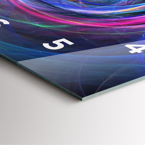 Horloge carrée en verre Fractale colorée