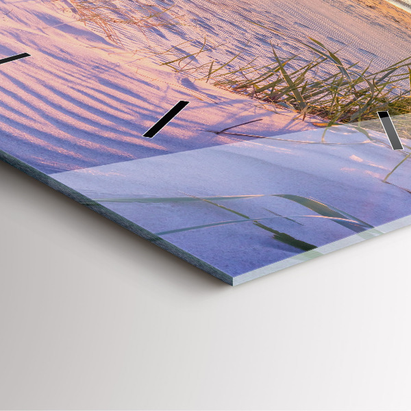 Horloge carrée en verre Mer ensoleillée polonaise