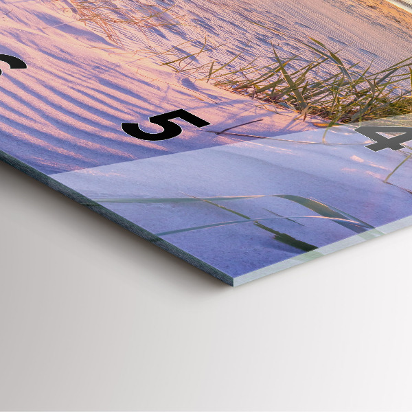 Horloge carrée en verre Mer ensoleillée polonaise