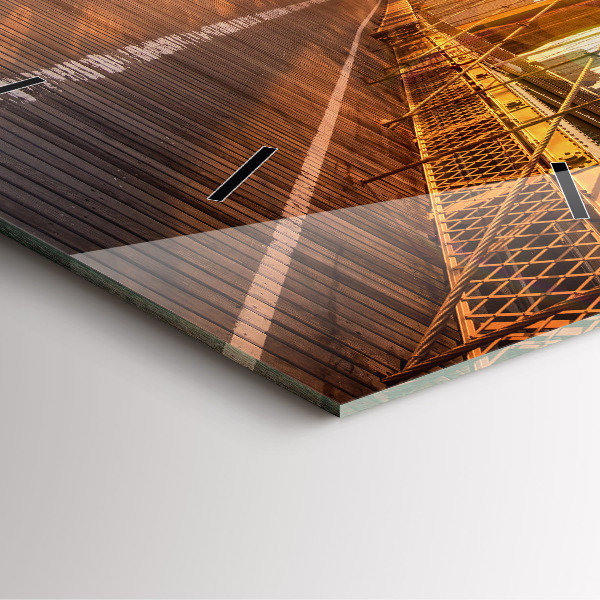 Horloge carrée en verre Pont de Brooklyn à New York