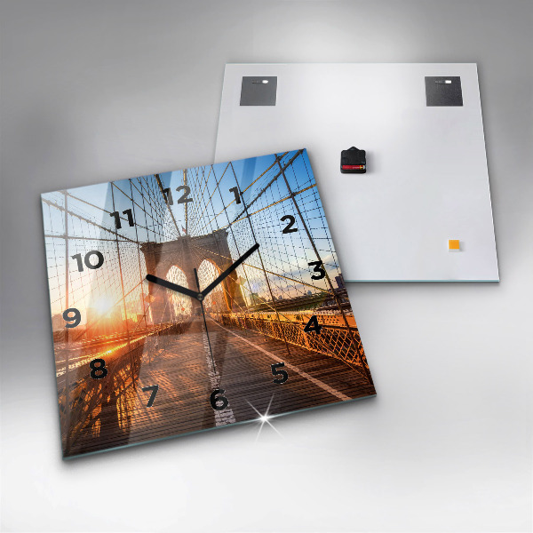 Horloge carrée en verre Pont de Brooklyn à New York