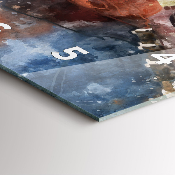 Horloge carrée en verre Visualisation de guitare