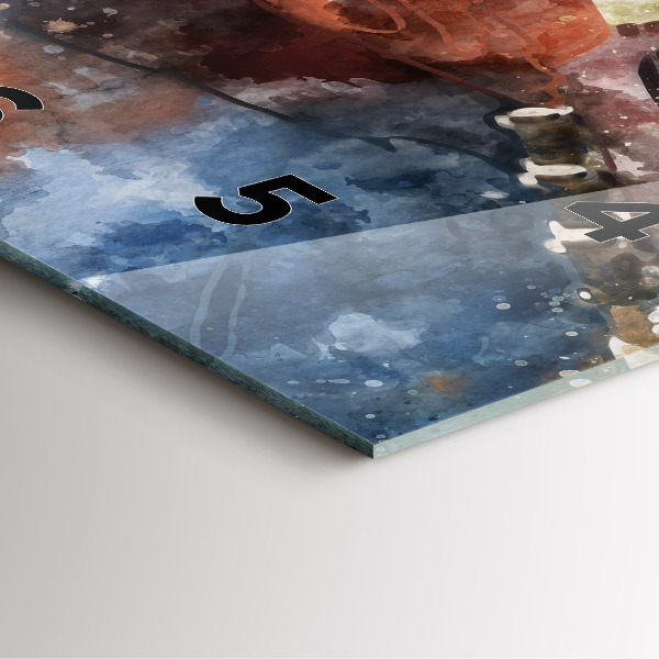 Horloge carrée en verre Visualisation de guitare