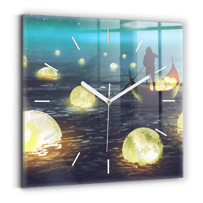 Horloge carrée en verre Abstraction