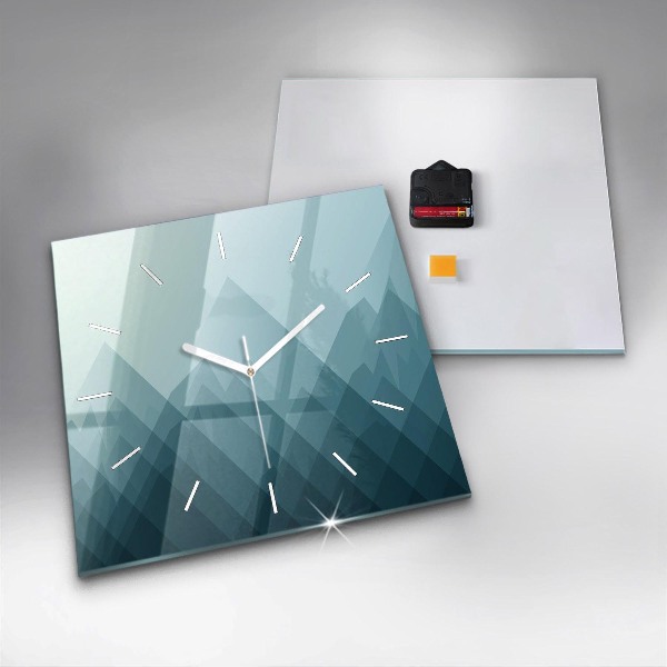 Horloge carrée en verre figures géométriques