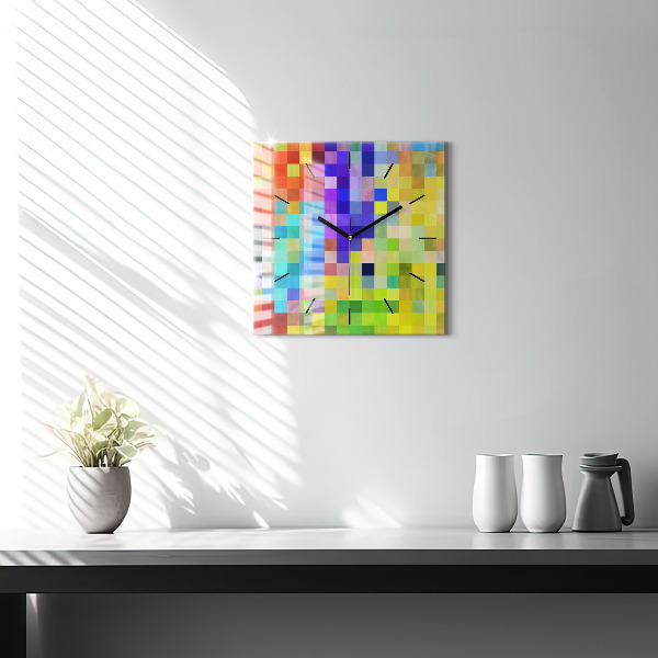 Horloge carrée en verre Composition des carrés