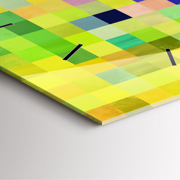 Horloge carrée en verre Composition des carrés