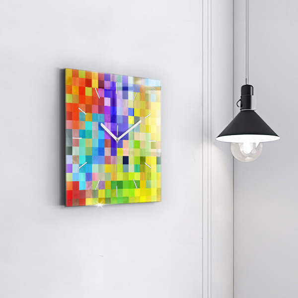 Horloge carrée en verre Composition des carrés