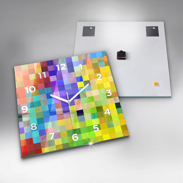 Horloge carrée en verre Composition des carrés