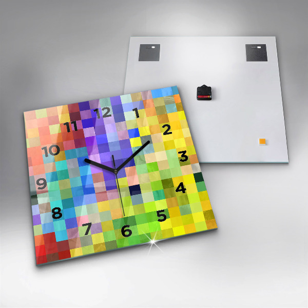Horloge carrée en verre Composition des carrés