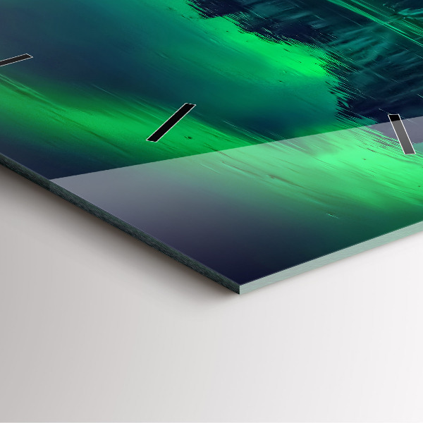 Horloge carrée en verre Aurores boréales