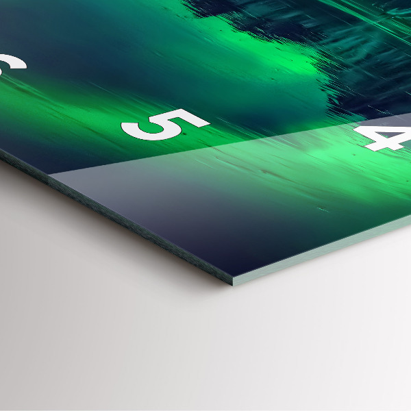 Horloge carrée en verre Aurores boréales