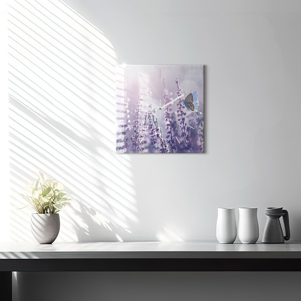 Horloge carrée en verre Abstraction