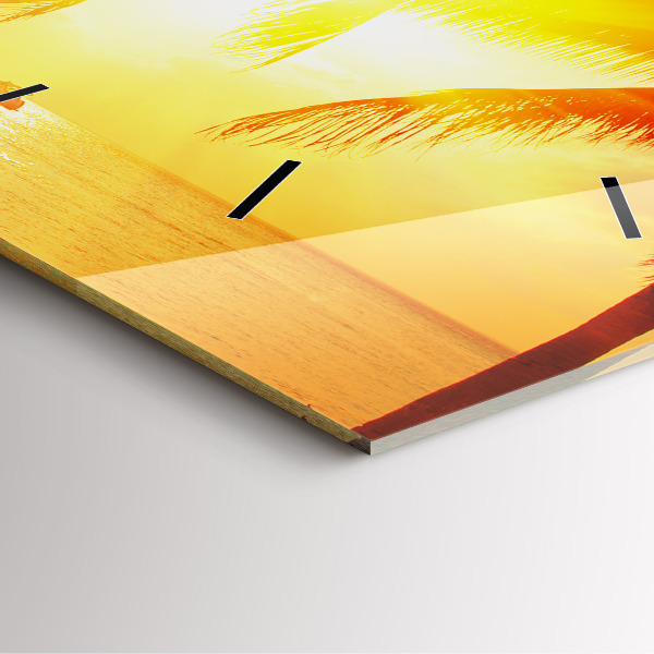 Horloge carrée en verre Vacances Détente Été