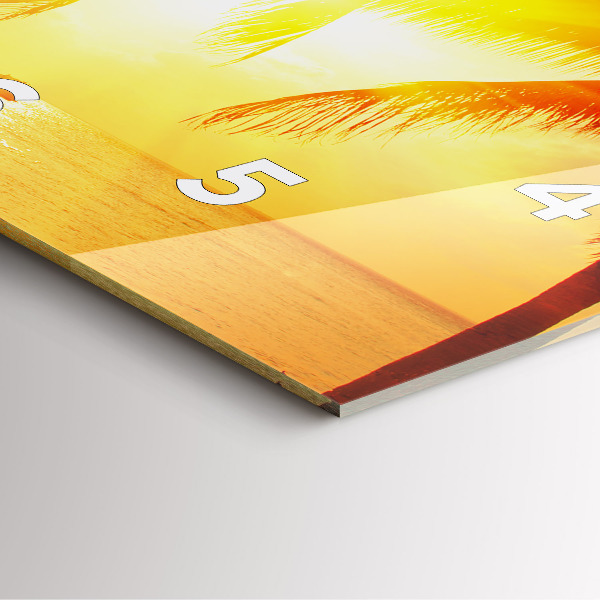 Horloge carrée en verre Vacances Détente Été