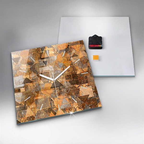 Horloge carrée en verre Formes géométriques