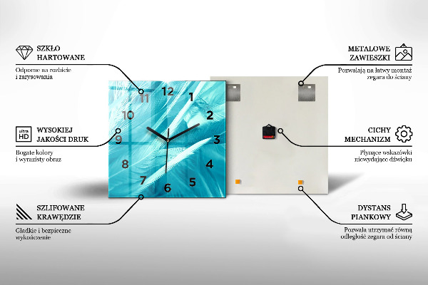 Horloge carrée en verre Formes géométriques